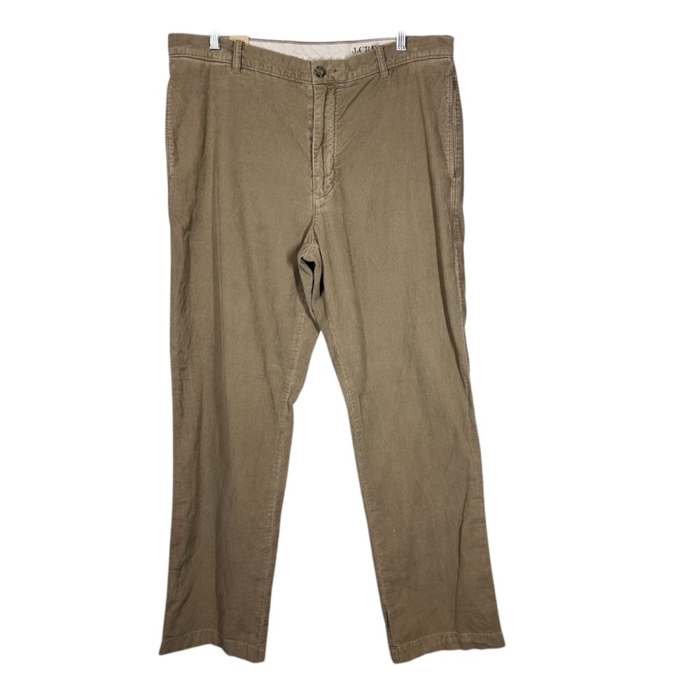 J.CREW Men's 36 X 32 Regular Brown Flat Front Vintage Cords